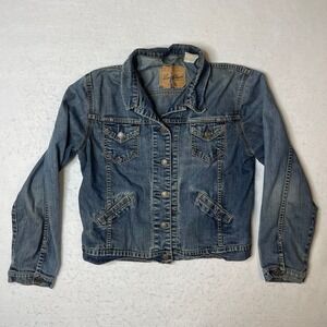 Levi Strauss Signature Denim Jacket Blue Medium Wash Women‎ M M Classic Trucker